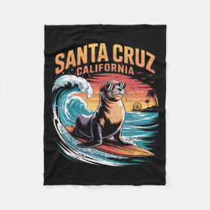 Couverture Polaire Surfer Surf les années 70 80s Père Noël Cruz Calif