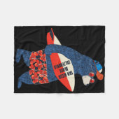 Couverture Polaire Surfing Bear On San Diego Beach California Summer (Devant (Horizontal))