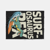 Couverture Polaire Surfosaurus Rex Dinosaure de surf drôle (Devant (Horizontal))