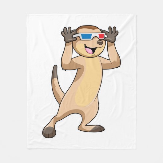 Couverture Polaire Suricate avec des lunettes (Devant)