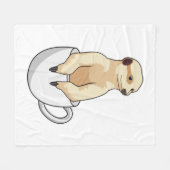 Couverture Polaire Suricate avec une tasse de café (Devant (Horizontal))