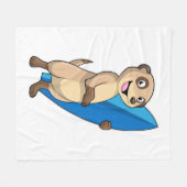 Couverture Polaire Suricate en surfeur avec planche de surf (Devant (Horizontal))