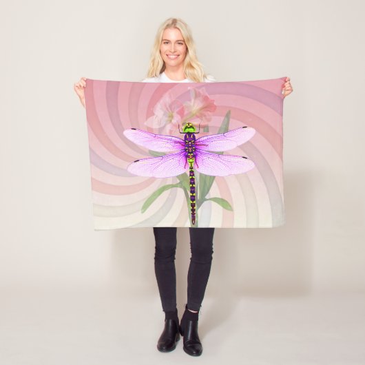 Couverture Polaire Surreal 60's Theme Dragon Fly (En situation)