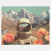 Couverture Polaire Surreal Astronaut In Flower Field (Devant (Horizontal))