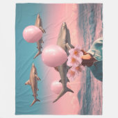 Couverture Polaire Surreal Dreamscape with Sharks and Balloons (Devant)