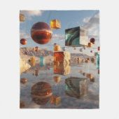 Couverture Polaire Surreal Floating Spheres And Cubes (Devant)