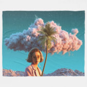 Couverture Polaire Surreal Woman with Palm Tree (Devant (Horizontal))