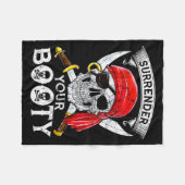 Couverture Polaire Surrender Your Booty Rate Skull Funny Jolly Roger  (Devant (Horizontal))