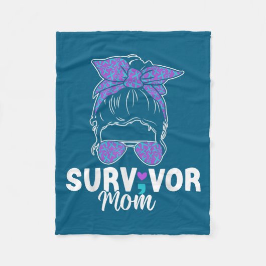 Couverture Polaire Survivor Mom - Semicolon Suicide Prevention Awaren (Devant)