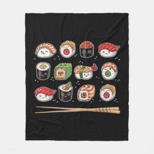 Couverture Polaire Sushi Anime Kawaii Nourriture japonaise Lover Otak