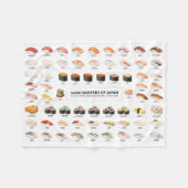 Couverture Polaire Sushi Guide Blanket – Japanese Food Chart Throw (Devant (Horizontal))