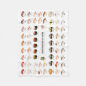 Couverture Polaire Sushi Guide Blanket – Japanese Food Chart Throw (Devant)