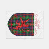 Couverture Polaire Sutherland Tartan Scottish Plaid Lion Rampant (Devant (Horizontal))