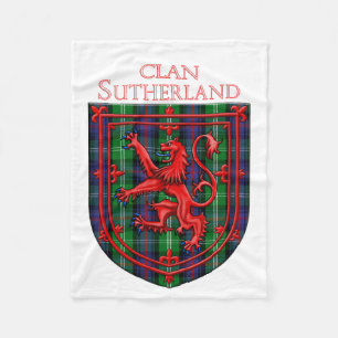 Couverture Polaire Sutherland Tartan Scottish Plaid Lion Rampant