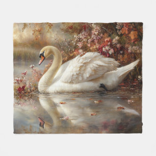 Couverture Polaire Swan Pastel Autumn Foliage Peinture