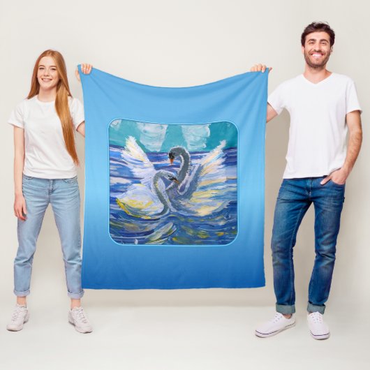 Couverture Polaire Swans "Art by Kids" (En situation)