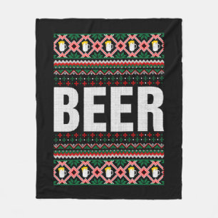 Couverture Polaire Sweat de Noël moche de bière