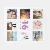 Couverture Polaire Sweet 16 photo collage fille blanc (Devant (Horizontal))