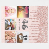 Couverture Polaire Sweet 16 ; rose blush or parties scintillant nom p (Devant (Horizontal))