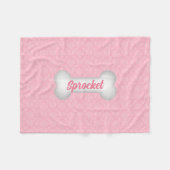 Couverture Polaire Sweet à Pink Damask Dog Bone (Devant (Horizontal))