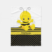 Couverture Polaire Sweet Baby Bee Nom personnalisé (Devant)