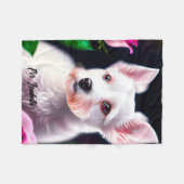 Couverture Polaire Sweet Chien Et Collection Rose (Devant (Horizontal))