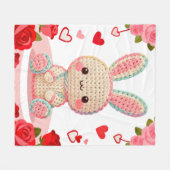 Couverture Polaire Sweet Crochet Bunny & Roses (Devant (Horizontal))