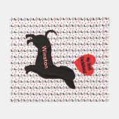 Couverture Polaire Sweet Dachshund : Balloon cardiaque (Devant (Horizontal))