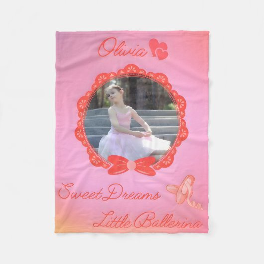 Couverture Polaire "Sweet Dreams Little Ballerina" (Devant)