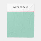 Couverture Polaire Sweet Dreams Turquoise vert et rose (Devant)
