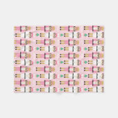 Couverture Polaire Sweet Pastel Nutcracker Noël (Devant (Horizontal))