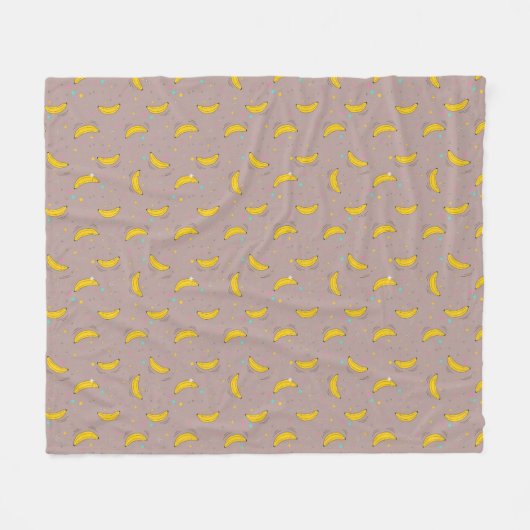 Couverture Polaire Sweet & Playful Banana Dream Pattern (Devant (Horizontal))