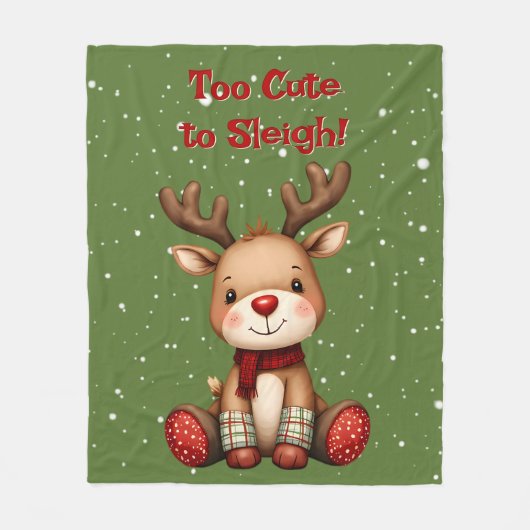Couverture Polaire Sweet Reindeer Pair in Holiday Snowfall (Devant)