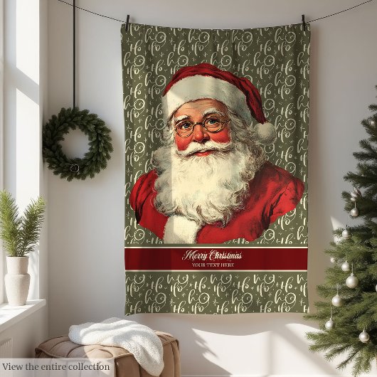 Couverture Polaire Sweet Retro Santa Claus lance pour Décor de Vacanc