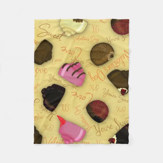 Couverture Polaire Sweet Valentine - Saint Valentin Motif de bonbons (Devant)