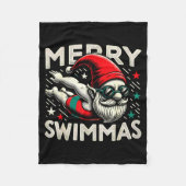 Couverture Polaire Swimming Gnome, Merry Swimmas, Swimmer Christmas (Devant)