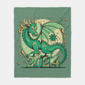 Couverture Polaire Symbole 2024 Nouvel An, Dragon de Bois Vert (Devant)