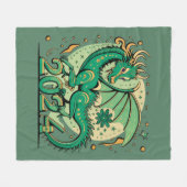 Couverture Polaire Symbole 2024 Nouvel An, Dragon de Bois Vert (Devant (Horizontal))