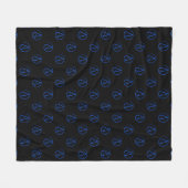 Couverture Polaire Symbole athée : bleu sur noir (Devant (Horizontal))
