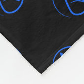 Couverture Polaire Symbole athée : bleu sur noir (Coin)