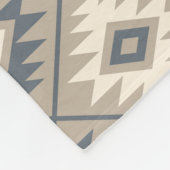 Couverture Polaire Symbole aztèque Motif stylisé bleu crème sable (Coin)