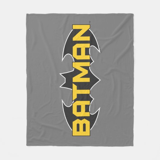 Couverture Polaire Symbole Batman | Nom Logo jaune et noir (Devant)