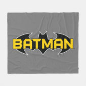 Couverture Polaire Symbole Batman | Nom Logo jaune et noir (Devant (Horizontal))