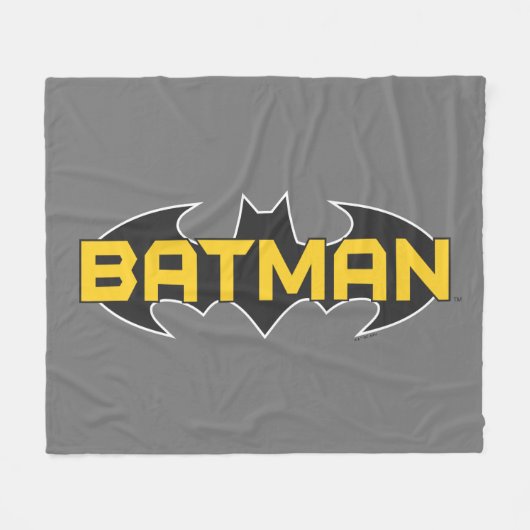 Couverture Polaire Symbole Batman | Nom Logo jaune et noir (Devant (Horizontal))