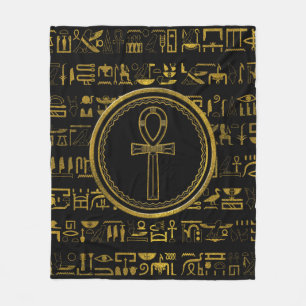 Couverture Polaire Symbole croisé d'Ankh d'Egyptien d'or