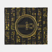 Couverture Polaire Symbole croisé d'Ankh d'Egyptien d'or (Devant (Horizontal))