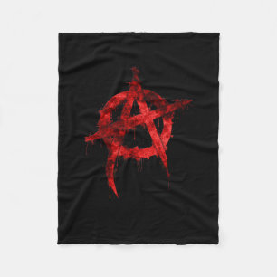 Couverture Polaire Symbole d'anarchie des graffitis rouges