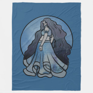 Couverture Polaire Symbole de la lune triple Wicca déesse