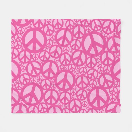 Couverture Polaire SYMBOLE DE LA PAIX Motif Rose (Devant (Horizontal))