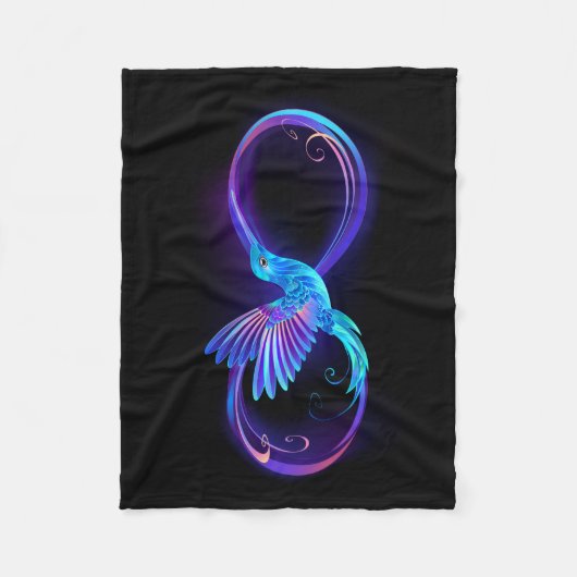 Couverture Polaire Symbole de Neon Infinity par Glowing Hummingbird (Devant)